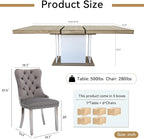 Henf 63"-79" Dining Table Set for 6, 7 Pieces Extendable Dining Table and 6 - Image 7