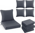 Summsun Patio Chair Cushions Set of 4, Water Resistant Backrest Pillow and Seat by SUMMSUN