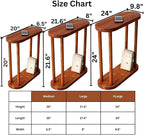 Oval Solid Wood Narrow Side Table, Slim End Table, Small Coffee Table - Image 6