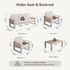 Aoxun Aluminum Patio Furniture Set, 5 Seats Luxury Metal Patio Conversation Sets - Image 2