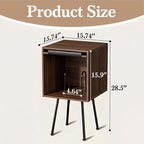 Faesun Flip Top Record Player Stand, End Table Holds up to 100 Albums, - Image 3