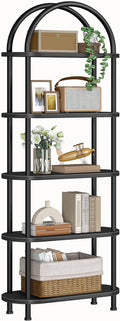 HOOBRO 5 Tier Open Bookshelf, Industrial Arched Bookcase Display Shelf Rack by HOOBRO