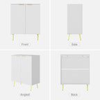 LubanNese Fluted Cabinet with Storage, Wooden Unique Sideboard Buffet Cabinet - Image 5