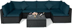 Tangkula 7 Piece Patio Furniture Set, Outdoor Wicker Sectional Sofa by TANGKULA