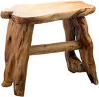 Natural Edge Cedar Wood Tree Stump Indoor/Outdoor Stool, Garden Bench, Night by TJGlobal