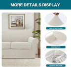 Turquoize 4 Piece Sofa Covers for 3 Cushion Couch Sofa Slipcover Soft Couch - Image 4