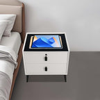 Smart Nightstand w/Fingerprint Lock Drawers, Smart Bedside Table w/USB Charging - Image 7