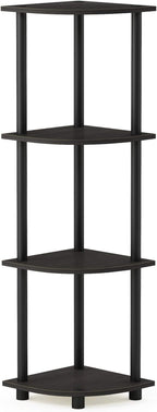 Furinno TURN-N-TUBE Corner Shelf, 4-Tier Corner Bookshelf, Display Storage - Image 6