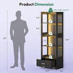 Lamtor 67-inch Glass Display Cabinet – Curio Cabinet - Image 2