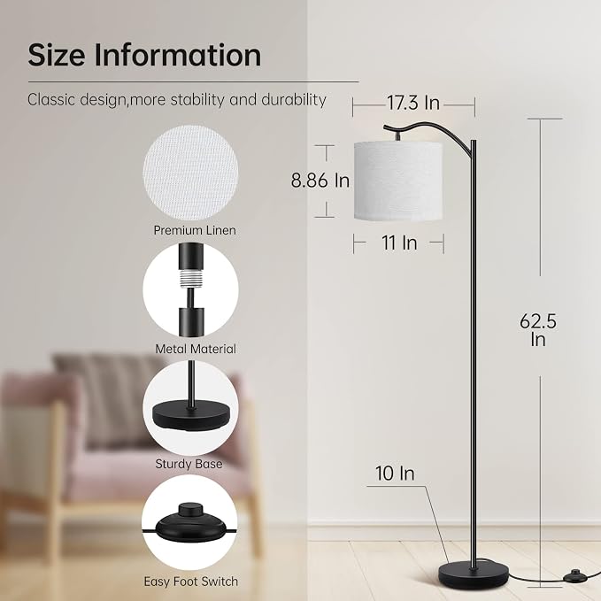BoostArea Modern LED Arched Floor Lamp - Image 5