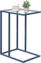 C Table End Table, Glass Couch Side Table, Tempered Glass Snack Side Table by Easy+Paws