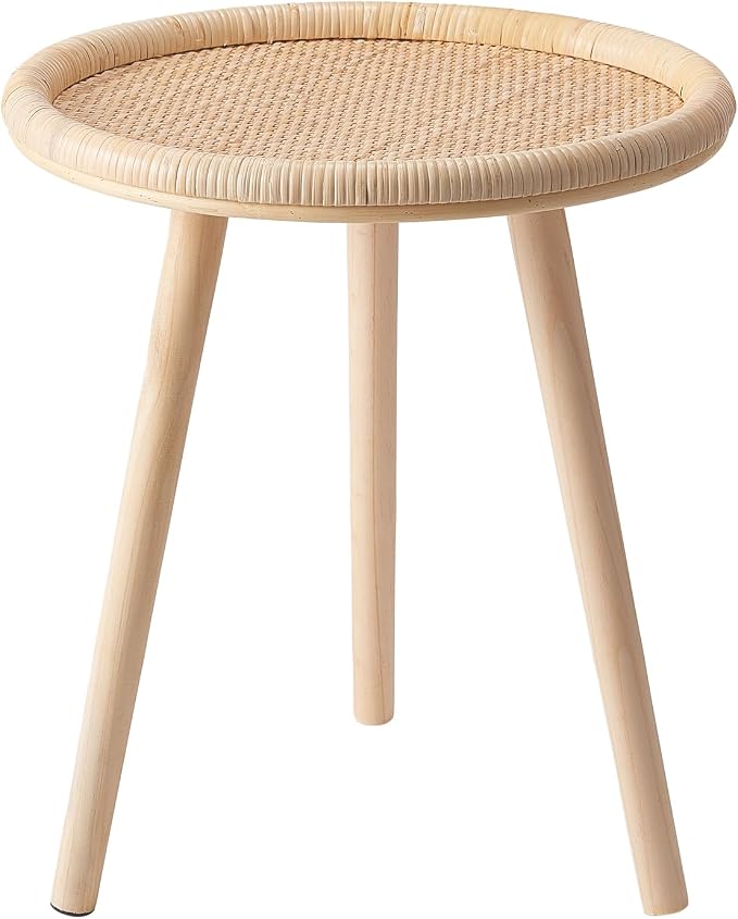 Small Rattan Side Table, Round Side Table by HuiDao