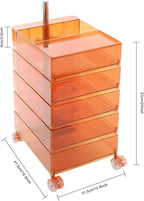 5 Tier Storage Cabinet, 360° Rotating Sofa Side Cabinet, Mobile Bedside Table - Image 3