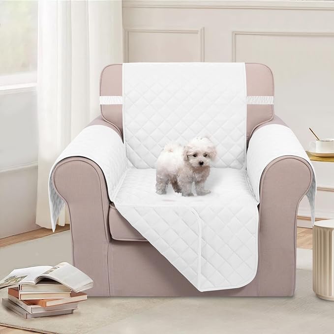 U-NICE HOME Reversible Recliner Chair Covers, Pet Friendly, Elastic Straps - Image 2
