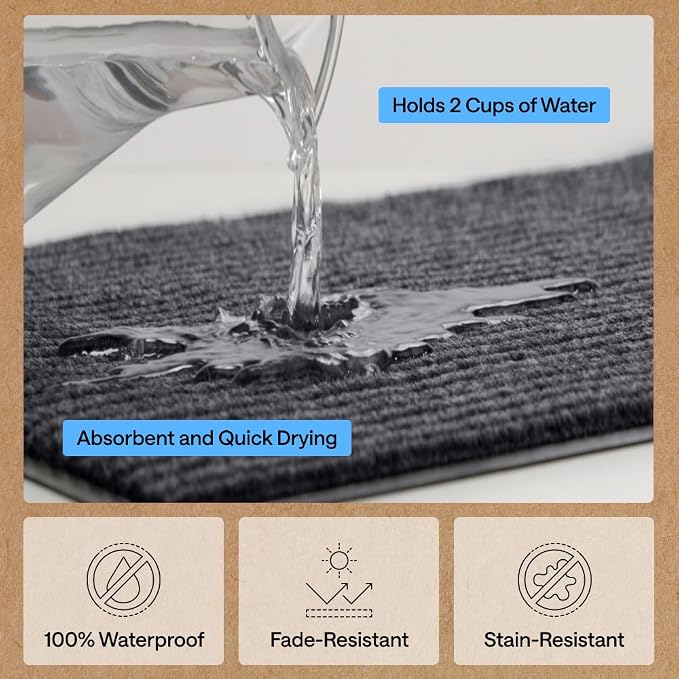 GORILLA GRIP Waterproof Traffic Guard Door Mat, Indoor Outdoor Heavy Duty - Image 5