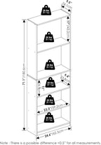 Furinno Jaya Book Shelf, 5-Tier Tall Book Shelf, Bookcase - Image 3