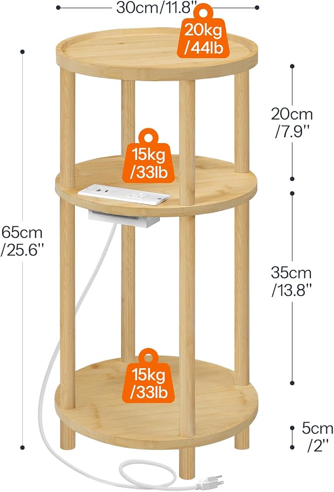 HOOBRO Set of 2 Small Round Side Tables - Image 3