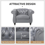 Mid-Century Sofa Chair, Faux Leather Accent Chair - Image 5