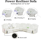 A Ainehome Power Furniture Reclining Sectional Sofa Set, Living Room Power - Image 6