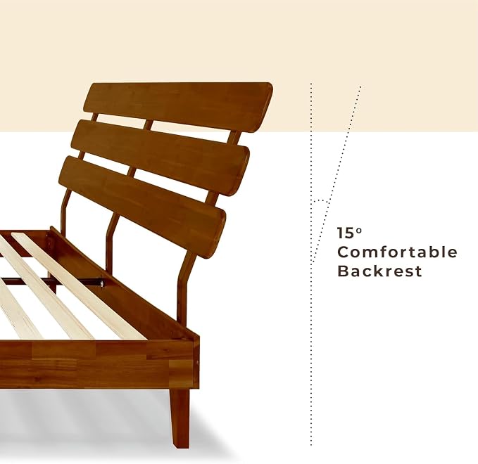 Bme Caden King Size Bed Frame and Adjustable Headboard, 15 Inch Mid Century - Image 5