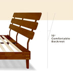 Bme Caden King Size Bed Frame and Adjustable Headboard, 15 Inch Mid Century - Image 5