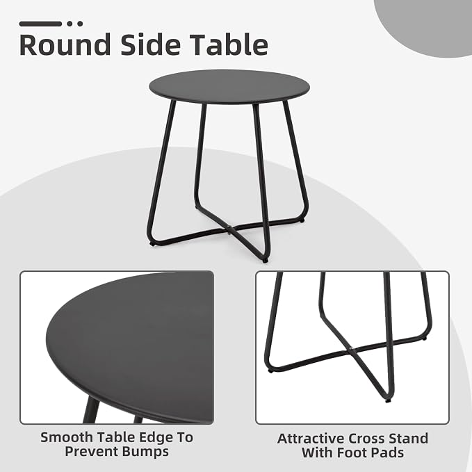 MELLCOM 3 Piece Patio Set, Small Patio Furniture Set - Image 5