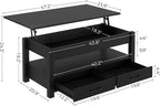 Rolanstar Coffee Table, 47.2" Lift Top Coffee Table - Image 3