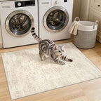 Washable Area Rugs 2x3: Living Room Bedroom Carpet Beige/Brown | Vintage Boho - Image 2