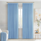 MIULEE Sky Blue Back Tab Blackout Curtains 52x84 Inch Length 2 Panels Set | Rod - Image 9