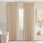 MIULEE Beige Back Tab Blackout Curtains 52x90 Inch Long 2 Panels Set | Rod - Image 9