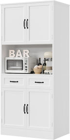 HOSTACK 71“ Tall Kitchen Pantry Storage Cabinet, Modern Kitchen Hutch Bar by HOSTACK