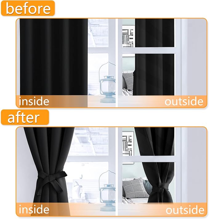 Blackout Curtains for Bedroom, 38 x 84 Inches Long, 2 Panels, Window Curtains - Image 4