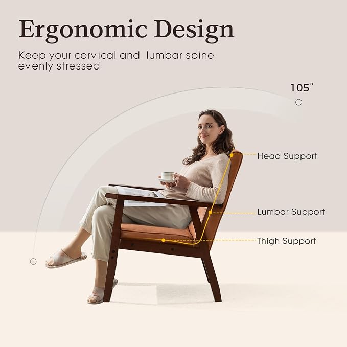 Bonzy Home Mid Century Modern Accent Chair Set of 2 - Image 6