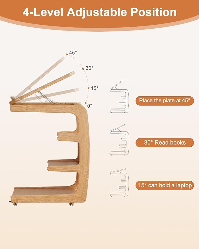 AQIMUELE Wooden C-Shaped End Table, Couch Desk - Image 9