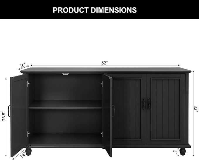 Scurrty 62'' Coffee Bar Cabinet Kitchen - Image 2