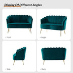 HULALA HOME Velvet Loveseat Sofa - Image 3