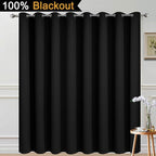 Yakamok Black 100% Blackout Patio Door Curtain Panels W100 x L84, 1 Panel | - Image 2