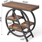 LITTLE TREE Industrial End Table, Narrow Side Table - Image 3