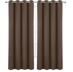 Blackout Curtains 52 x 90 Inch Long Chocolate Curtains Set of 2 Panels Room - Image 2