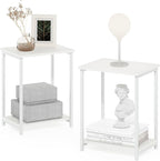 Furinno Simplistic Side Table Set of 2, 2-Tier Modern Metal Frame End Table - Image 4