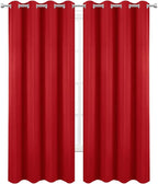 Blackout Curtains 52 x 90 Inch Long Bright Red Curtains Set of 2 Panels Room - Image 2