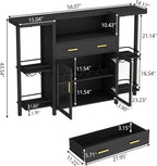 Loomie Bar Table Cabinet with LED Lights & Drawer, 8-Tier Wine Bar Cabinet with - Image 2