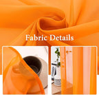 MIULEE Orange Fall Sheer Curtains 54 X 90 Inches, 2 Panels | Solid Color - Image 3