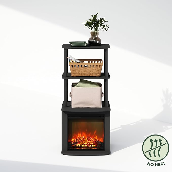 Furinno Turn-N-Tube Side Table, 3-Tier NO Heat Fireplace End Table - Image 8