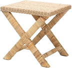 Baxton Studio Farica Modern Bohemian Natural Rattan and Mahogany Accent Bench by BaxtonStudio