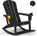 Outdoor Oversized Adirondack Rocking Chairs, All Weather HDPE Patio Rocking by ABCPATIO