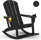 Outdoor Oversized Adirondack Rocking Chairs, All Weather HDPE Patio Rocking by ABCPATIO