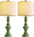 BOBOMOMO 24" Farmhouse Table Lamps Set of 2 – Sage Green Bedside Lamps - Image 7