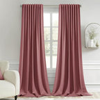 MIULEE Dusty Rose Back Tab Blackout Curtains 52x102 Inch Long 2 Panels Set | by MIULEE