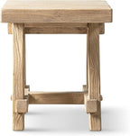 Hawthorne 18" Square Reclaimed Elm Trestle Side Table Heritage Light Natural - Image 7
